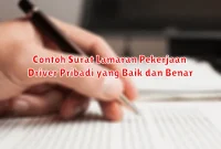 Contoh Surat Lamaran Pekerjaan Driver Pribadi yang Baik dan Benar