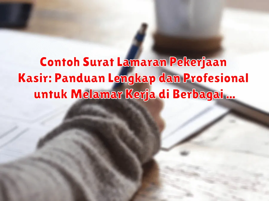 Contoh Surat Lamaran Pekerjaan Kasir: Panduan Lengkap dan Profesional untuk Melamar Kerja di Berbagai Industri