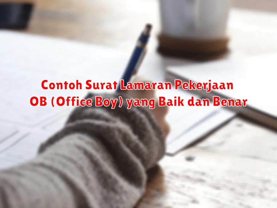 Contoh Surat Lamaran Pekerjaan OB (Office Boy) yang Baik dan Benar