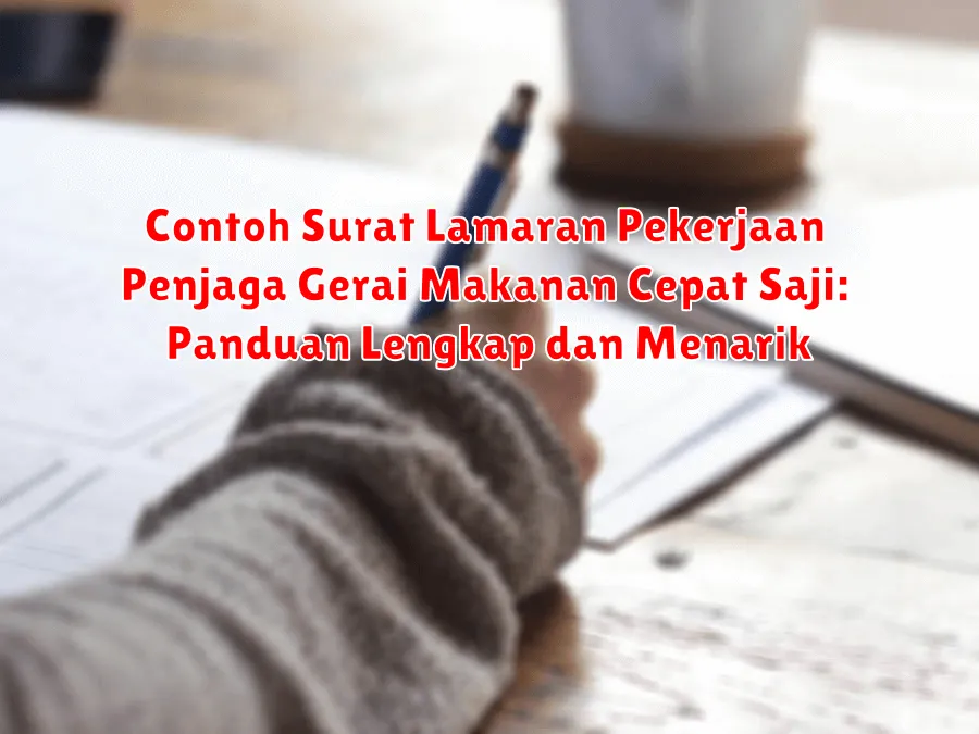 Contoh Surat Lamaran Pekerjaan Penjaga Gerai Makanan Cepat Saji: Panduan Lengkap dan Menarik
