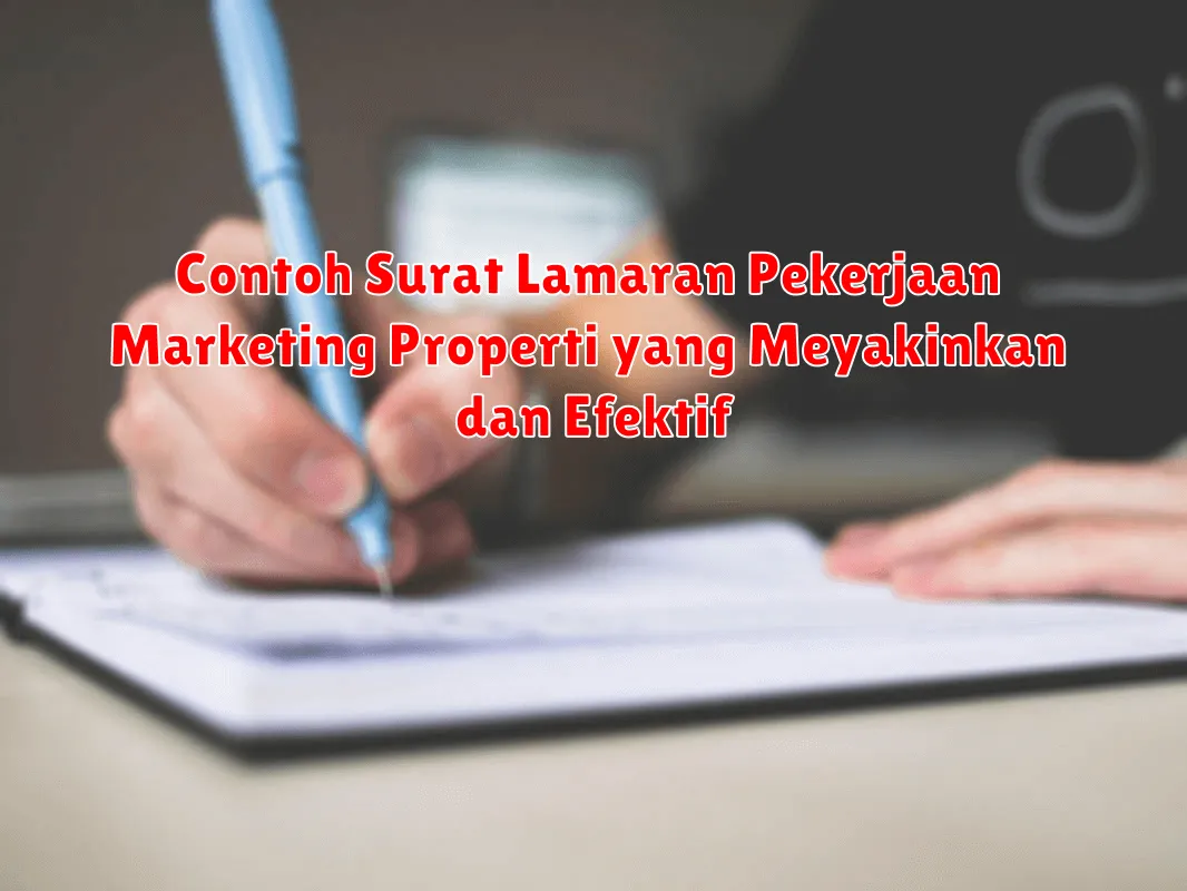 Contoh Surat Lamaran Pekerjaan Marketing Properti yang Meyakinkan dan Efektif