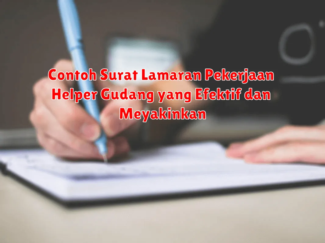 Contoh Surat Lamaran Pekerjaan Helper Gudang yang Efektif dan Meyakinkan